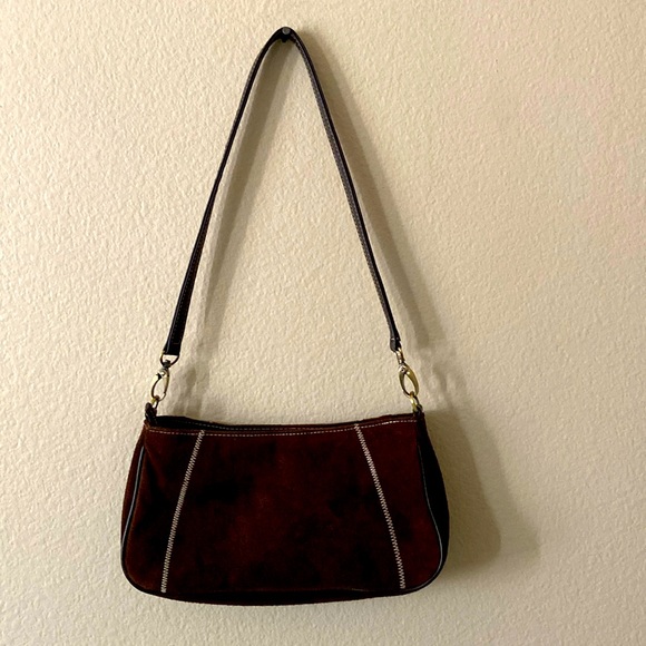 Maripe Handbags - VINTAGE MARIPE CHOCOLATE BROWN SUEDE BAG